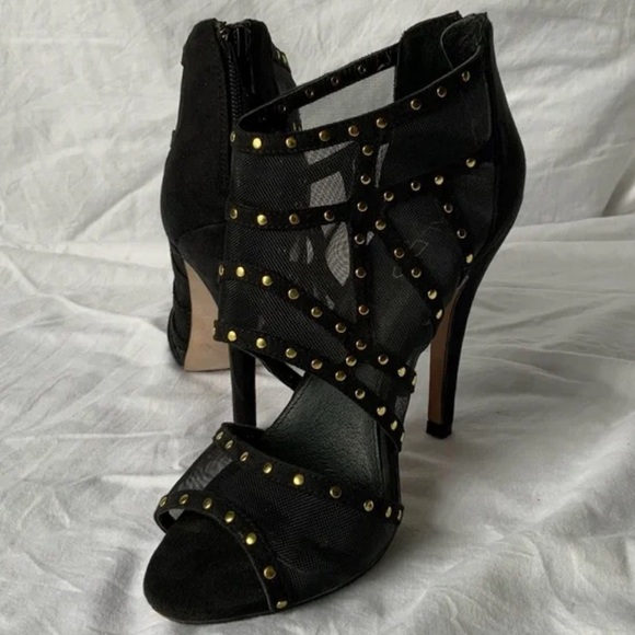 Aldo Shoes - Aldo Glamour Mesh Black Gold High Heels Club Night